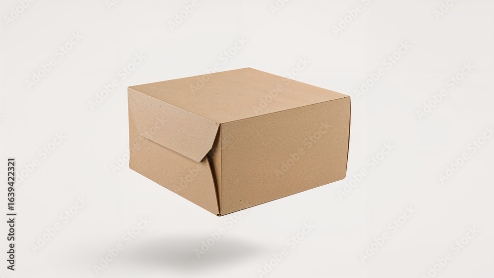 Fototapeta premium Cardboard carton model shown on a clean, solid color background