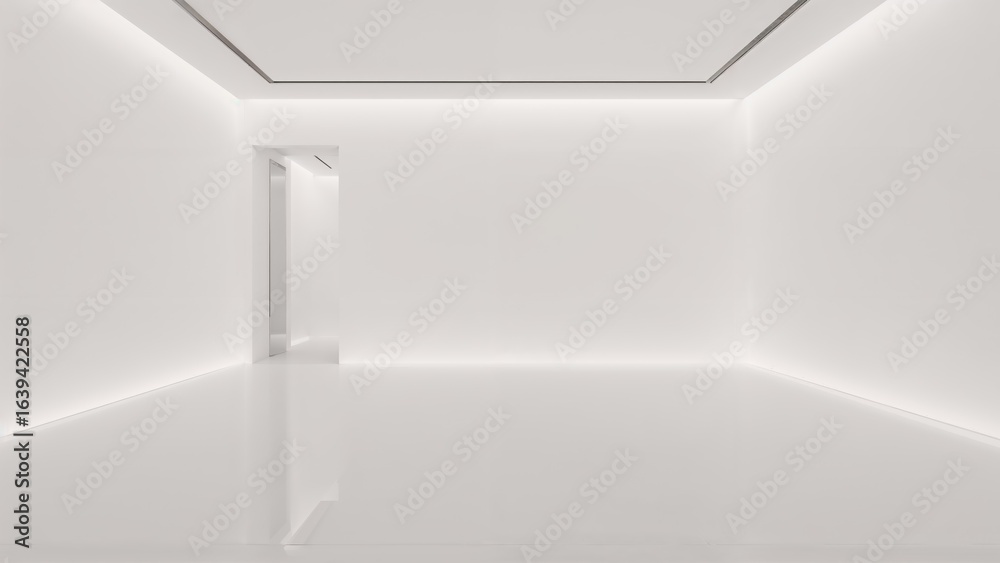 Obraz premium Bright and modern vacant room interior. Digital rendering photo
