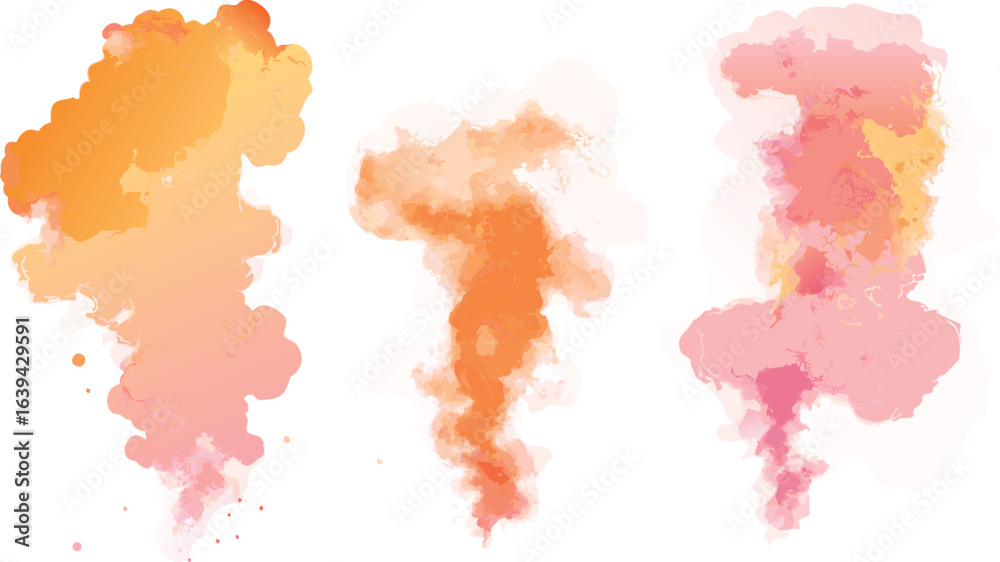 Obraz premium Vibrant red and yellow watercolor splashes create an abstract artistic grunge pattern on a textured background