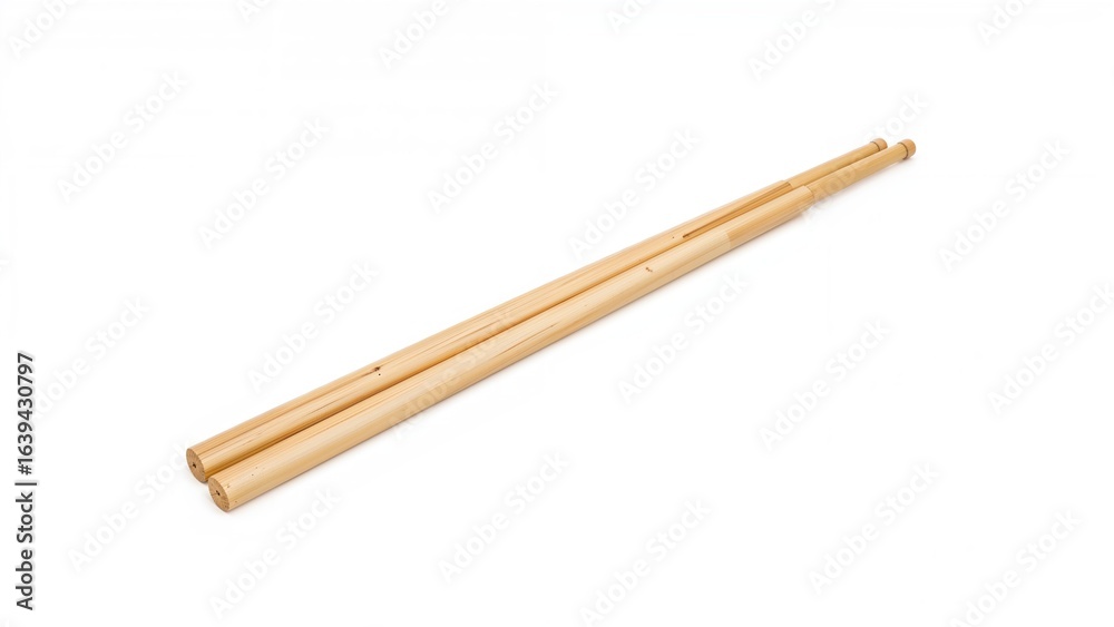 Percussion sticks for music on a plain white surface Percussion sticks for music on a plain white surface