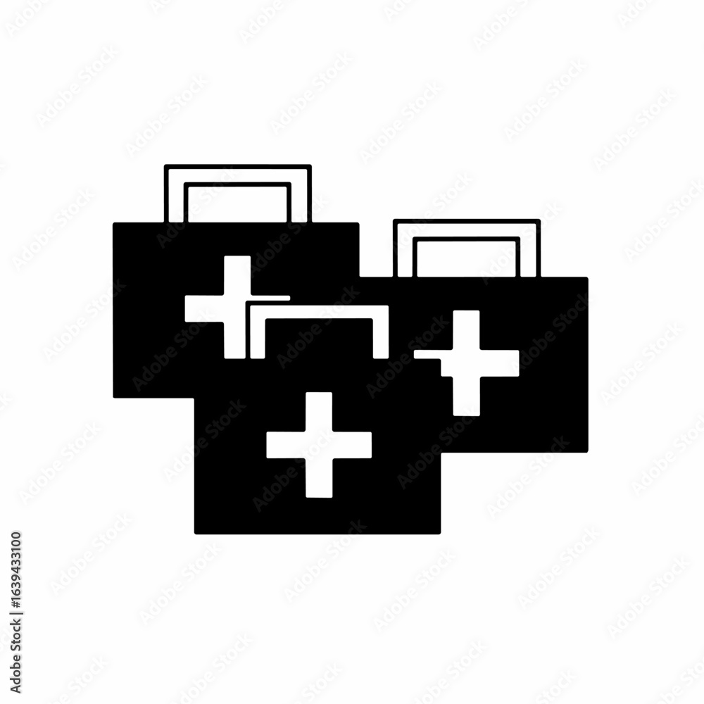 Obraz premium Medicine symbol. Flat linear design. Medicine icon. Isolated vector element.