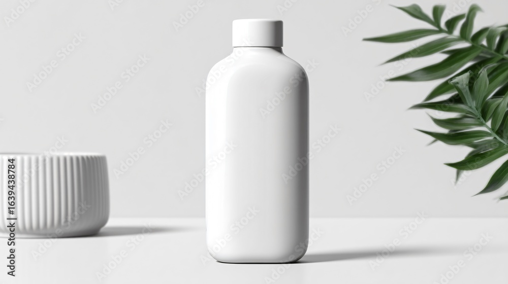 Minimal blank product mockup on clean white background with soft natural lighting for commercial design presentation.