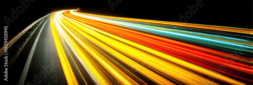 Wallpaper Mural Light trails illuminating highway at night creating colorful streaks across dark background Torontodigital.ca