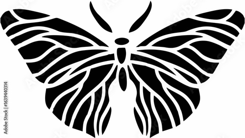 Butterfly Vector Stencil, Bla...