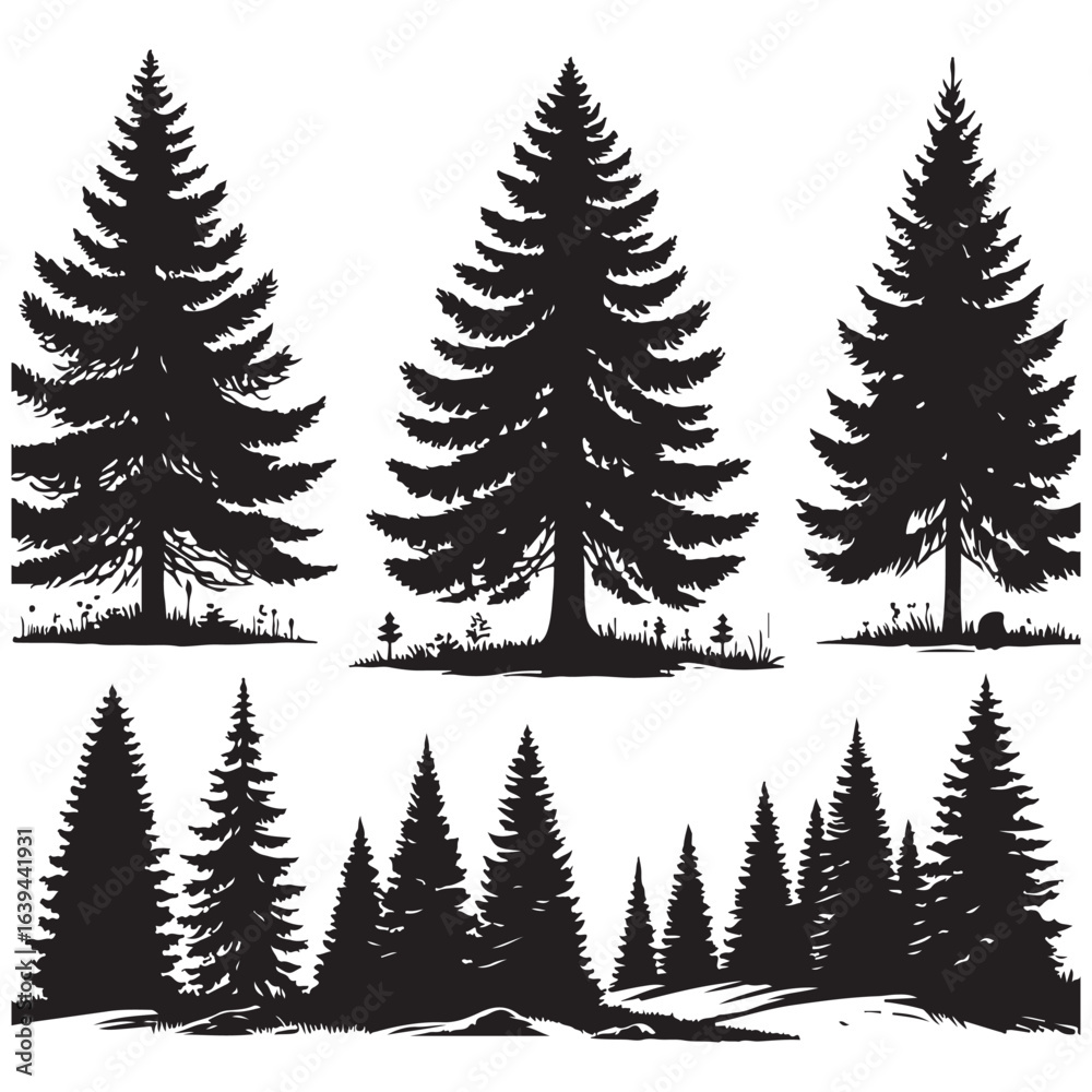 Obraz premium tree silhouette vector