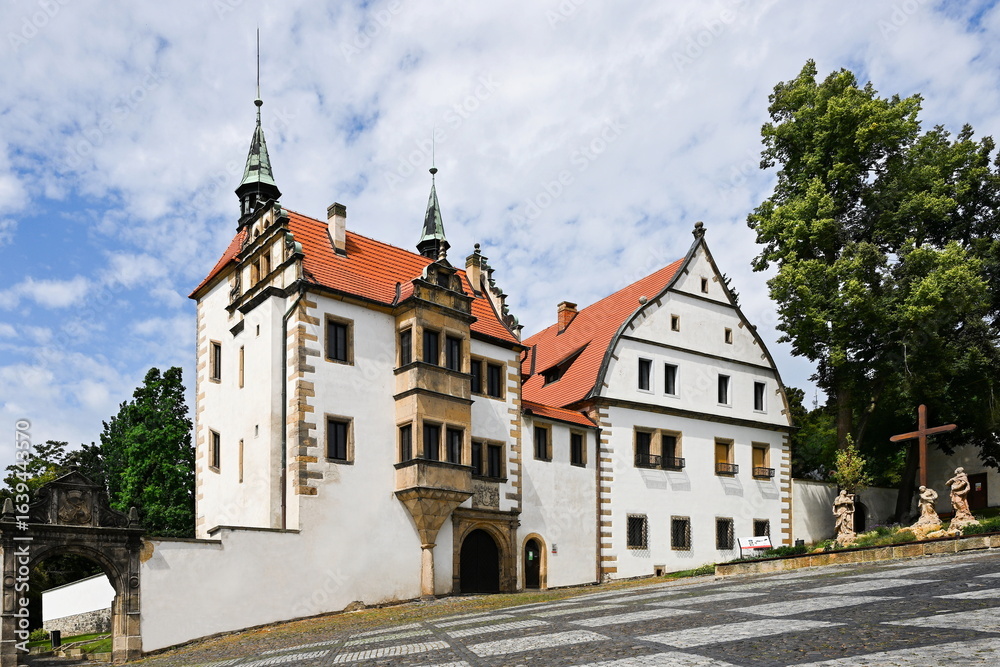 Fototapeta premium Benešov nad Ploučnicí - Renaissance chateau, the so-called lower chateau, built in the spirit of the Saxon Renaissance. The lower chateau is part of three palaces, forming its own chateau complex.