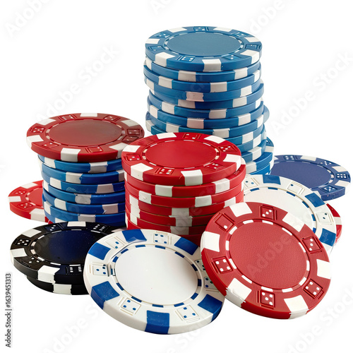 Casino poker chips stack, gambling game, table background, winning, advertisement