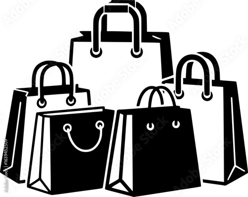 bags shopping vector flat icon