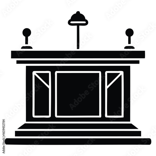Witness Stand and Courtroom Justice Vector Silhouette