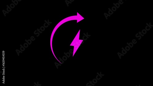 Animated of bolt icon . Thunder storm icon, Power symbol animation icon. 4K stock video