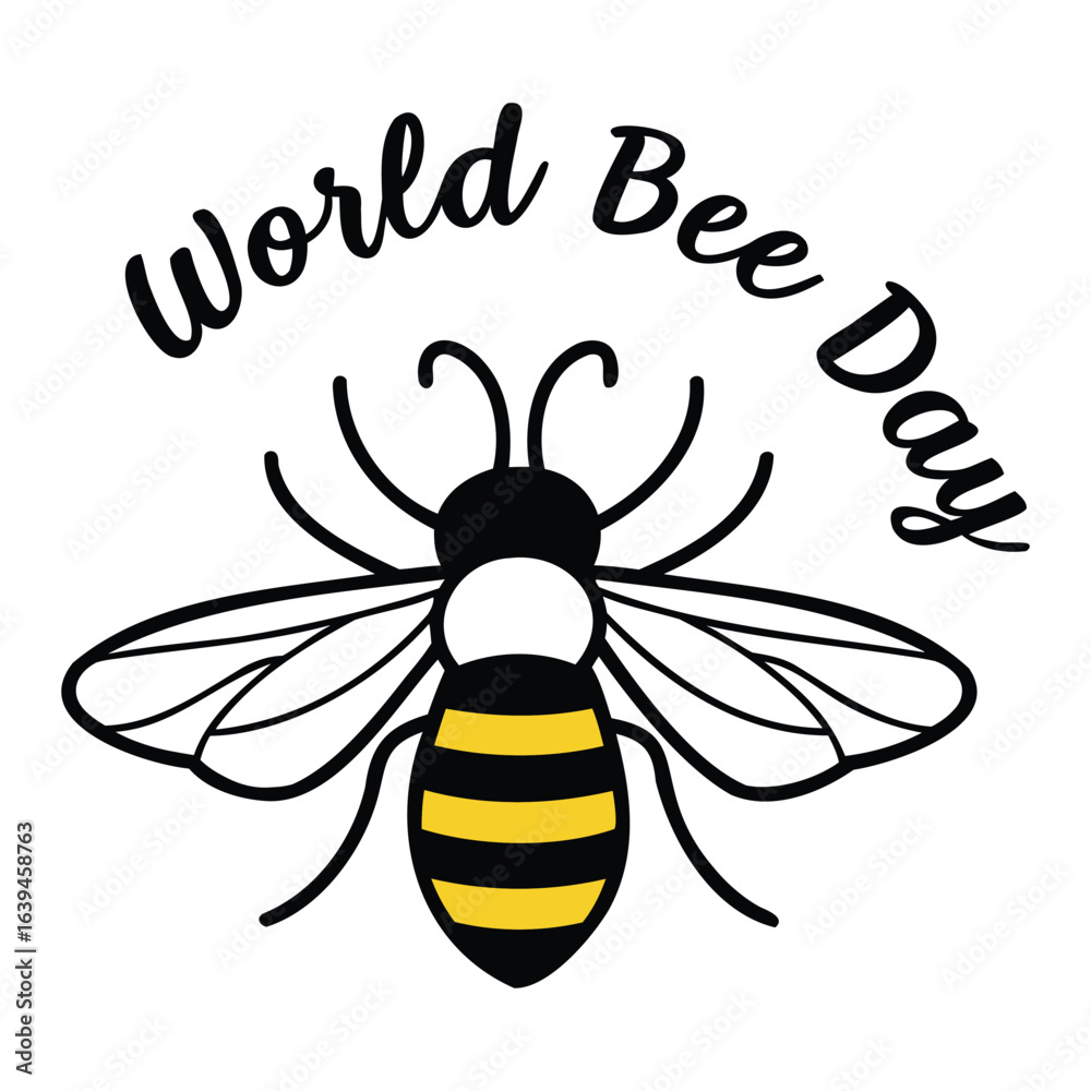 Fototapeta premium World Bee Day and Save The Bees Minimalist Poster