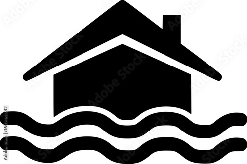 house flood vector flat icon