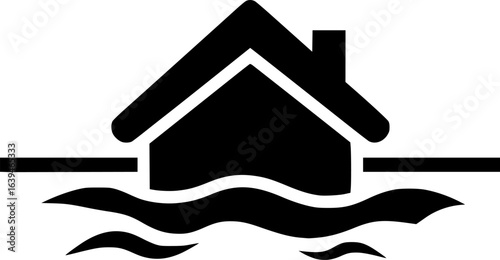 house flood vector flat icon