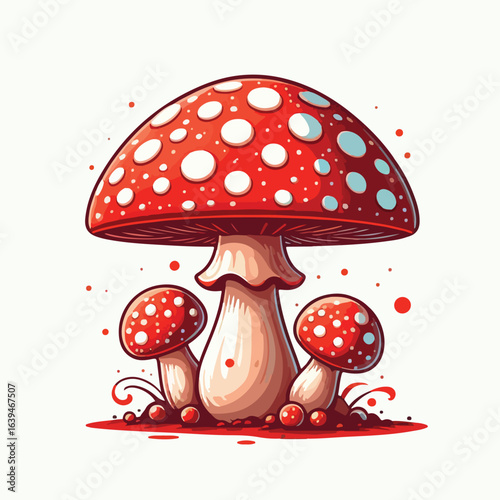 Red and white spotted mushroom vector image