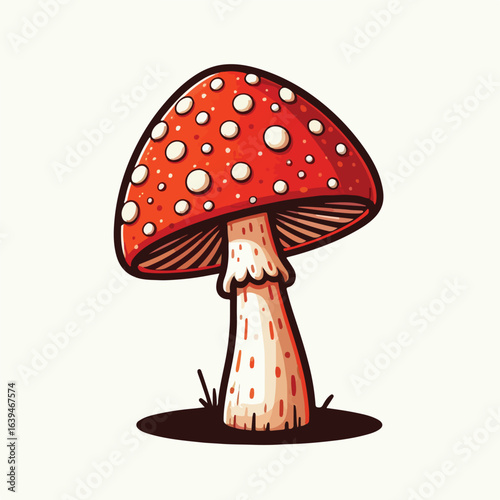Red and white spotted mushroom vector image