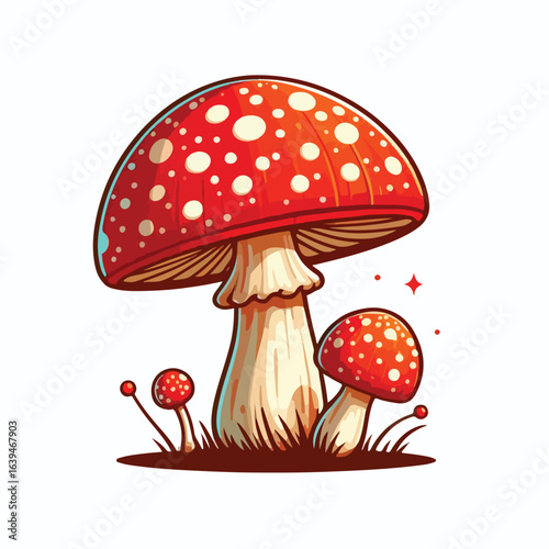 Red and white spotted mushroom vector image