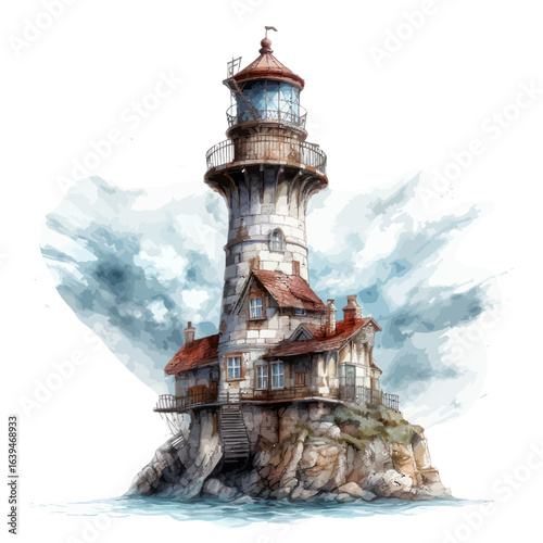 lighthouse in the sea