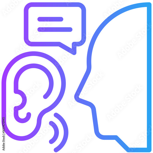 listening icon for coaching, business, website, application, printing, document, poster design, etc