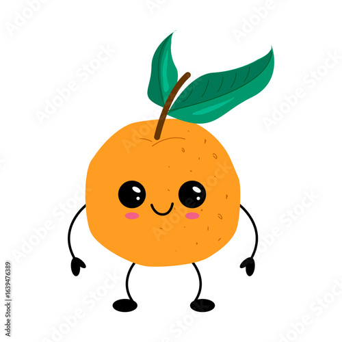Kawaii orange character cartoon illustration