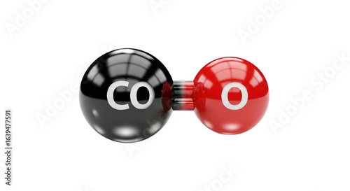 Carbon monoxide molecule structure isolated on transparent background