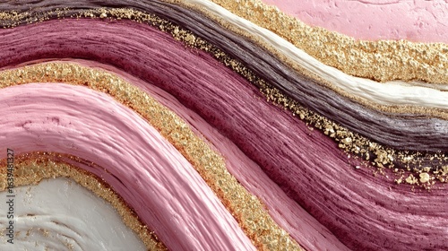 Abstract Pink Gold Marble Texture with Flowing Waves