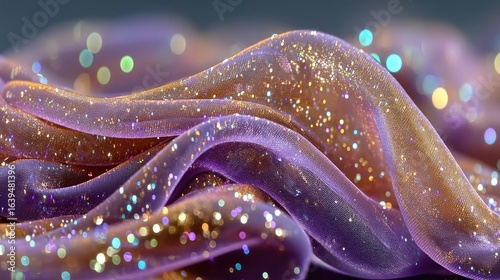 Abstract Purple Gold Shimmering Mesh Background