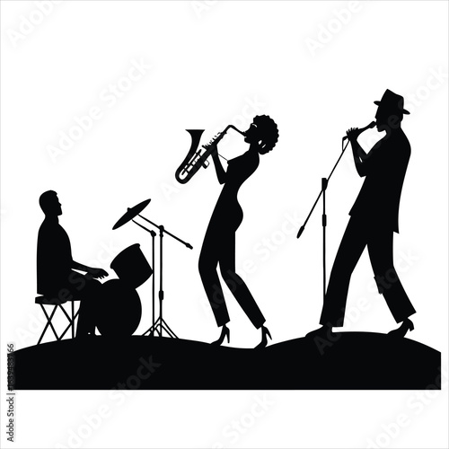 silhouettes of musicians