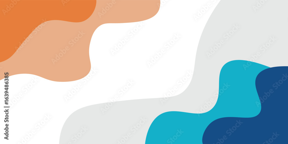 Blue and orange geometric business banner design. Creative banner design with wave shapes and lines for template. Simple design on white horizontal banner. Eps10 vector Blue and orange geometric business banner design. Creative banner design with wave shapes and lines for template. Simple design on white horizontal banner. Eps10 vector