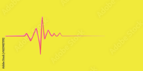 Heartbeat cardiogram line vector illustration of an abstract medical pulse graph on a heart background