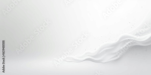 White milk splash on a blank, textured gray wall backdrop