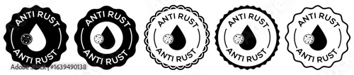 Anti-rust protection badge icon set vector illustration