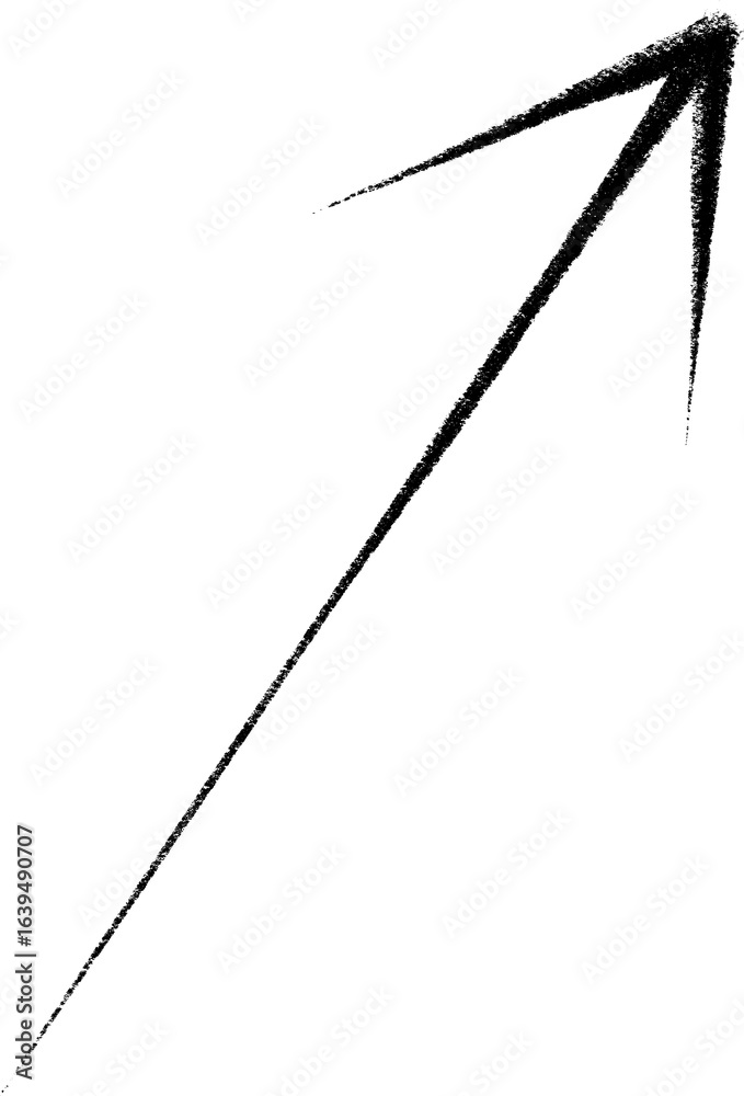 Fototapeta premium 針のような手描きの上昇やじるしアイコンイラスト