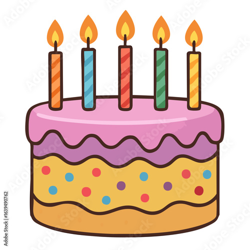 birthday cake with 5 candles