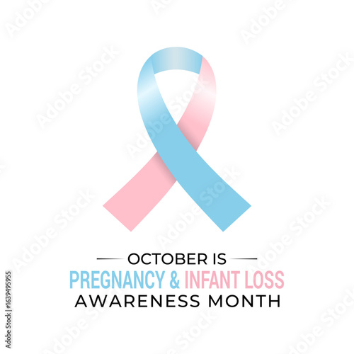 Pregnancy and Infant Loss Awareness Month, observed each October. It is a month to honor the memory of babies who were lost in miscarriage, stillbirth, and infancy. Banner poster, background. 