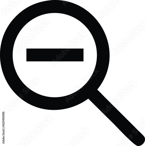 magnifying glass with minus sign for zoom out icon