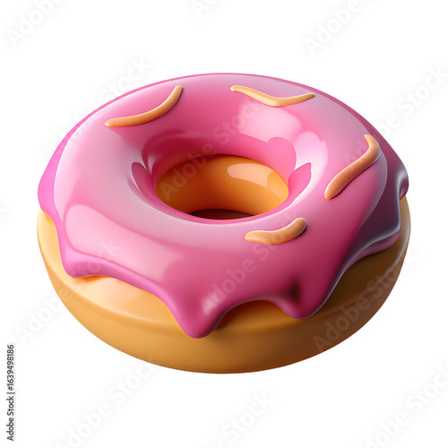 3d donut with pink icing