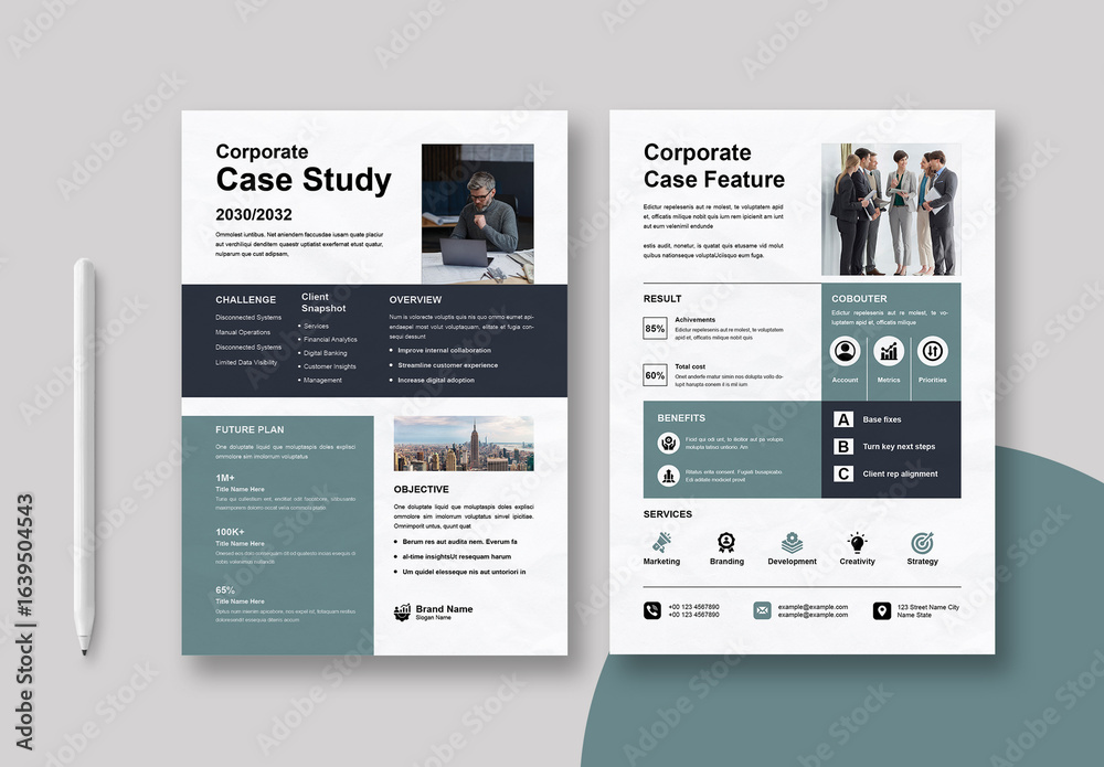 Clean And Professional Case Study Template Layout Stock Template ...