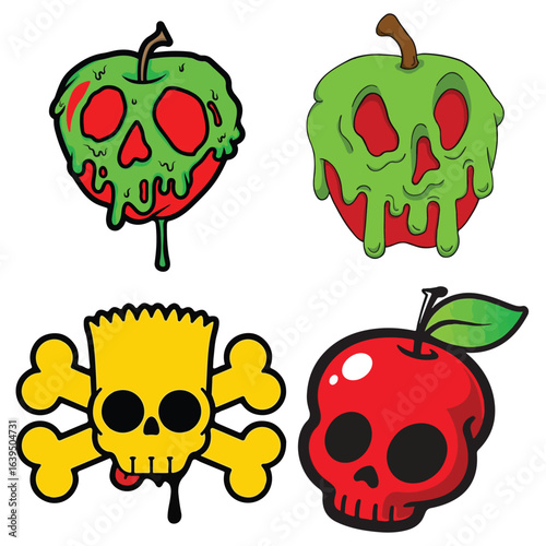 Poison Apple Skull Collection Spooky, Toxic, and Cartoonish