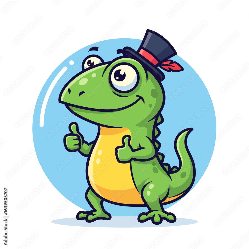 Fototapeta premium cute lizard very cool design