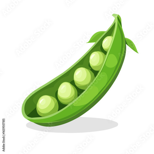 Minimalistic 2D flat icon featuring whole pea pod, clean vector design, simple illustration style, isolated on a white background, modern element in vector and EPS format.