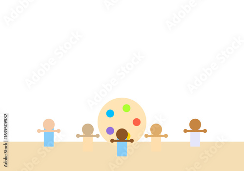 Diverse creative team with palette