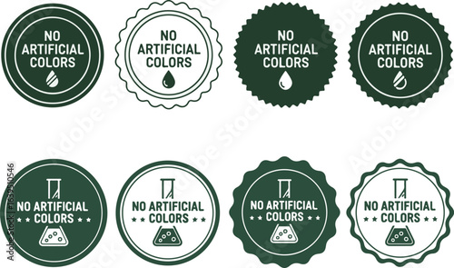 No Artificial Colors Seal Set | Eco-Friendly Food and Product Label Designs for Natural Marketing
