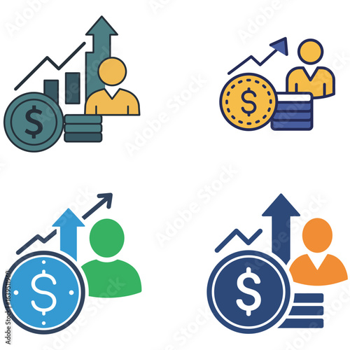 Financial Growth and Success Icons