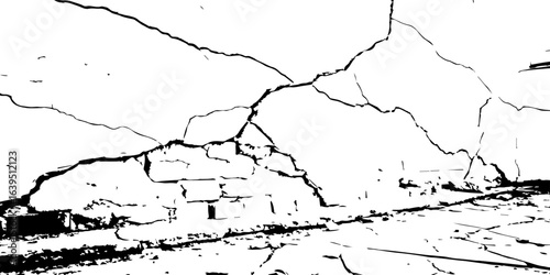 
Weathered plaster surface with spreading cracks and chipped paint; perfect for use in architectural renders or dark visual storytelling.

