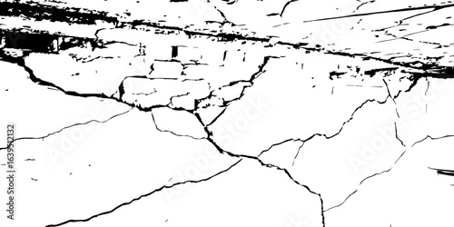 
Weathered plaster surface with spreading cracks and chipped paint; perfect for use in architectural renders or dark visual storytelling.

