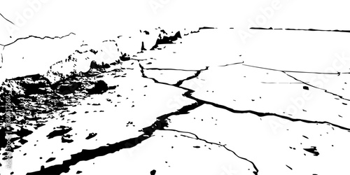 
Weathered plaster surface with spreading cracks and chipped paint; perfect for use in architectural renders or dark visual storytelling.

