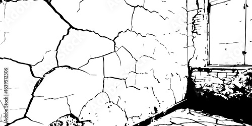 
Detailed wall texture with organic cracks and high-contrast grunge corners; useful for adding depth and realism to digital environments.


