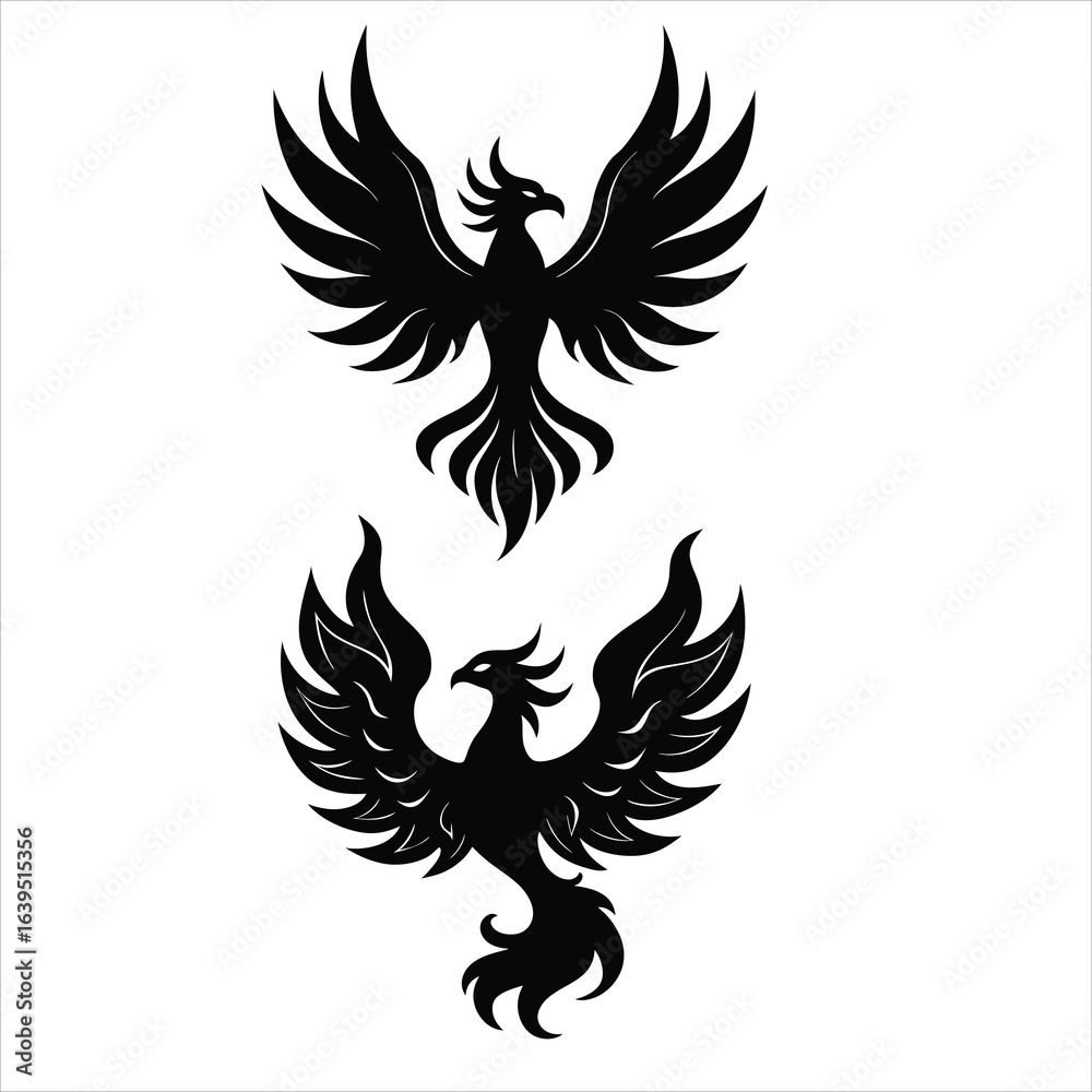 Obraz premium Bird illustration vector Silhouette Vector Design.
