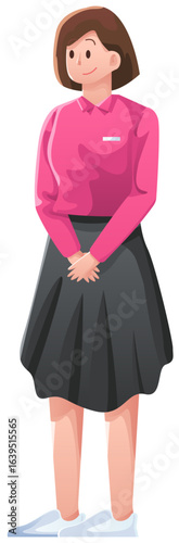 woman waitress illustration
