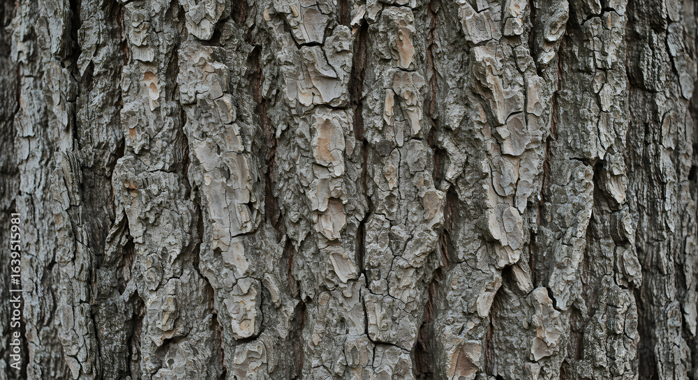 Close-up of rough tree bark texture. Detailed, natural background of a rugged, weathered tree trunk showing organic patterns, cracks, and grooves, ideal for use as a neutral, earthy texture. Close-up of rough tree bark texture. Detailed, natural background of a rugged, weathered tree trunk showing organic patterns, cracks, and grooves, ideal for use as a neutral, earthy texture.
